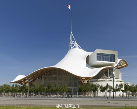 蓬皮杜梅斯中心—木结构编制屋顶网格壳体