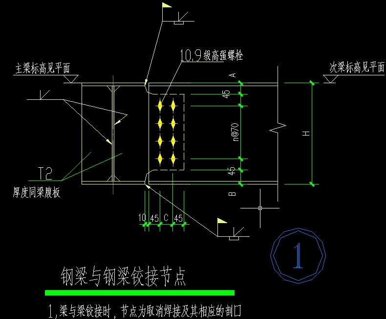 钢框架中梁拼接连接方式