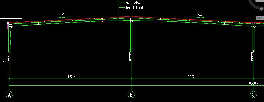 柱距10m,跨度21.25.